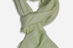 Closeup Mint green cashmere scarf