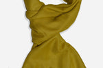 Closeup Mustard cashmere scarf
