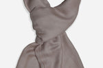 Closeup Taupe cashmere scarf