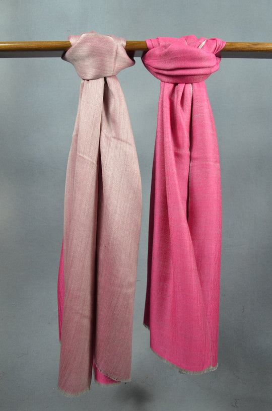 Pink Reversible Merino & Silk Scarf
