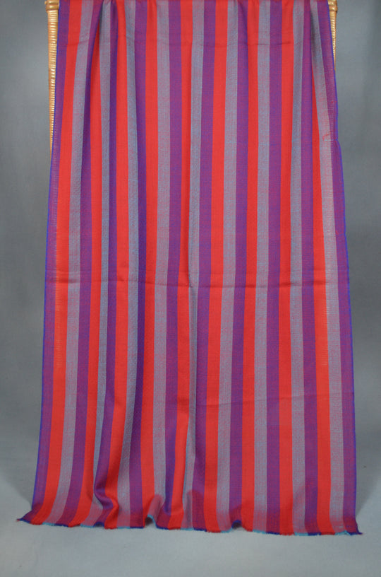 Vertical Striped Merino & Silk Scarf