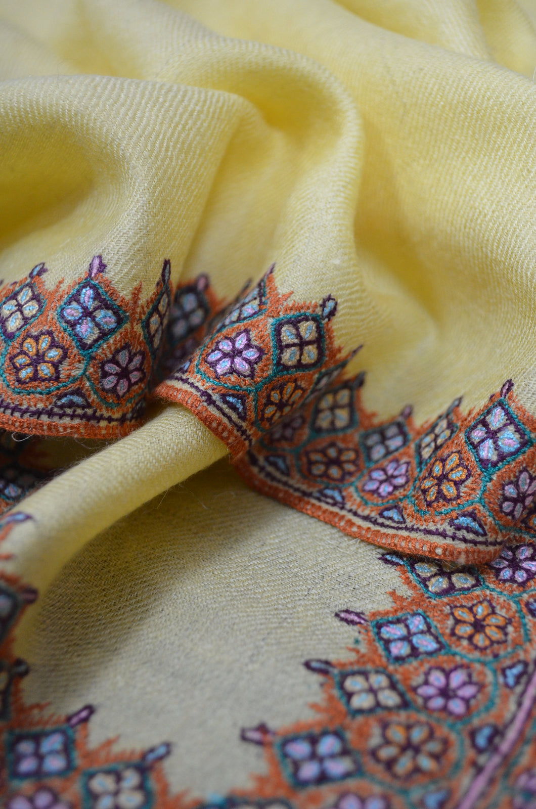 Pashmina Shawl with Border Embroidery –