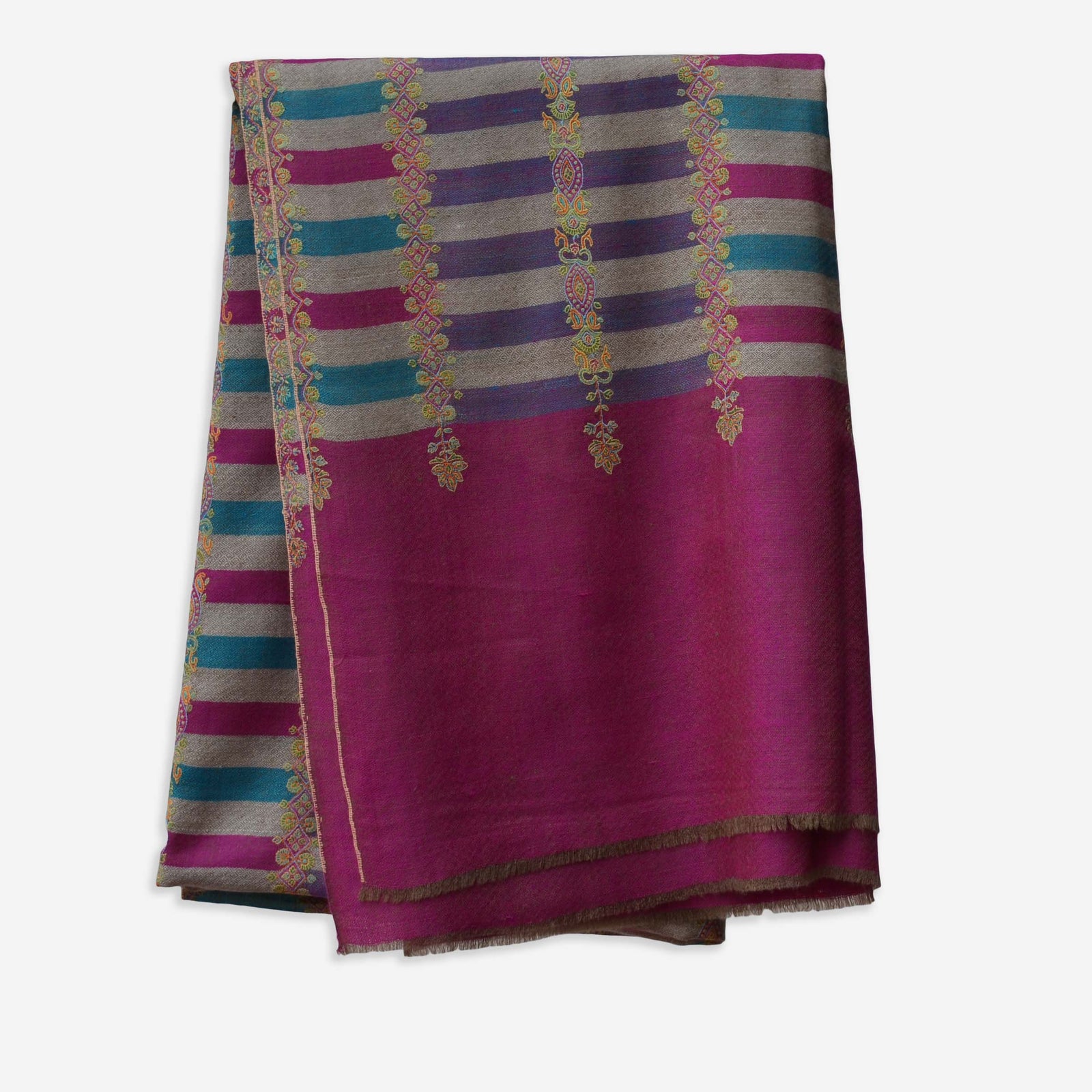 purple embroidery cashmere pashmina shawl