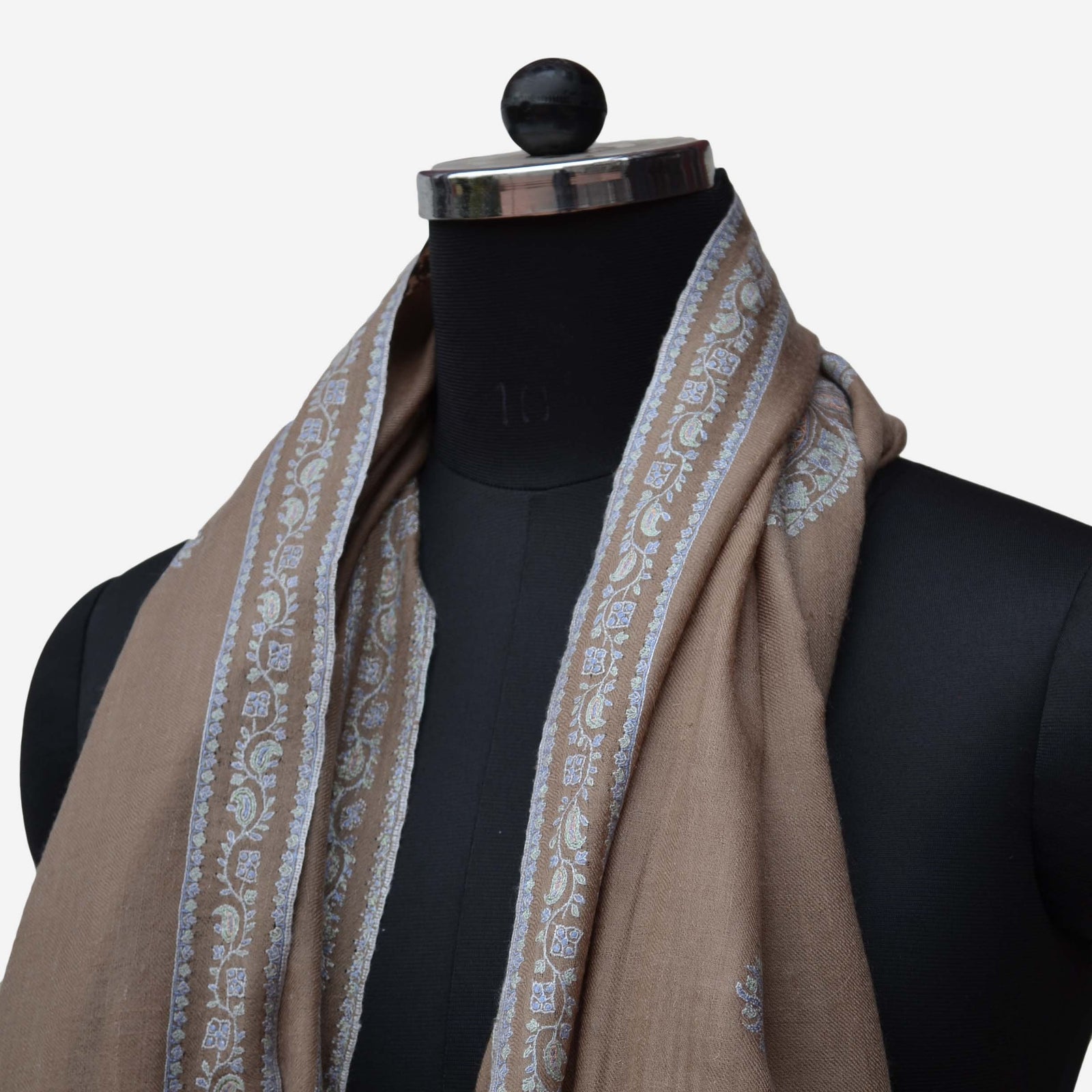 jali embroidery natural pashmina shawl