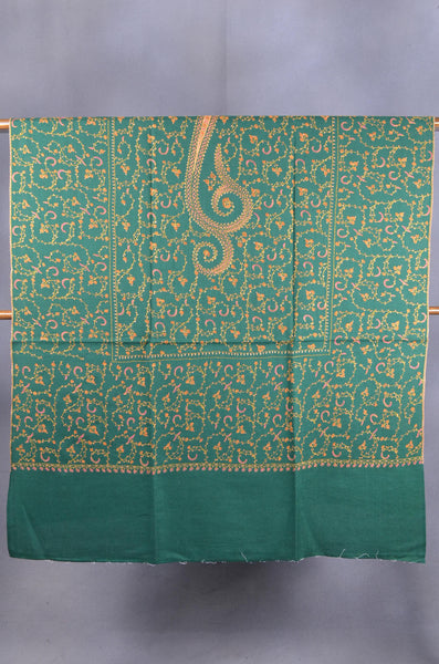 Emarald Green Jali Sozni Embroidery Shawl