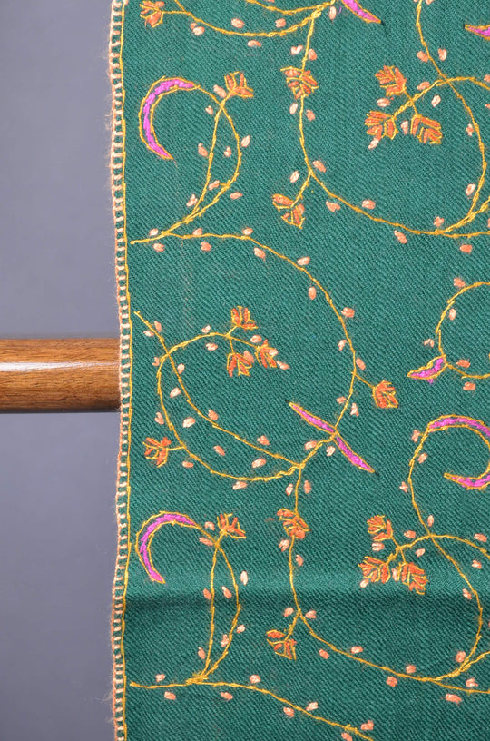 Emarald Green Jali Sozni Embroidery Shawl