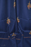 Navy Blue Buti Motif Merino Sozni Hand Embroidery Scarf
