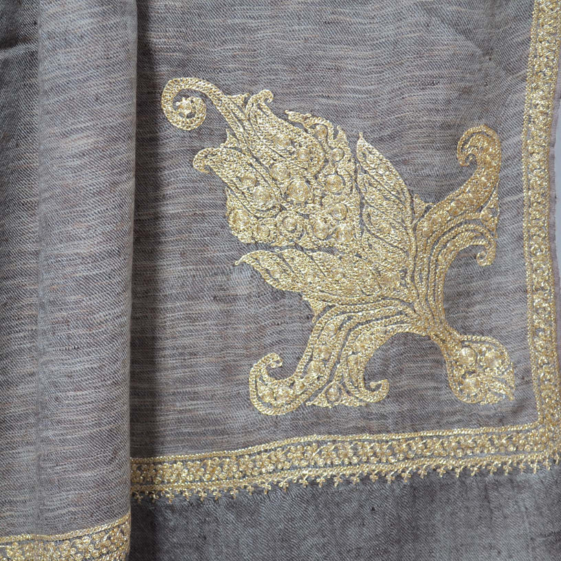 Border embroidery tilla cashmere pashmina shawl