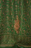 Bottle Green Merino Sozni Hand Embroidery Scarf