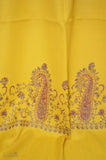 Mustard Merino Sozni Hand Embroidery Scarf