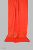 Red Merino Sozni Hand Embroidery Scarf