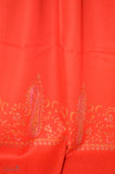 Red Merino Sozni Hand Embroidery Scarf
