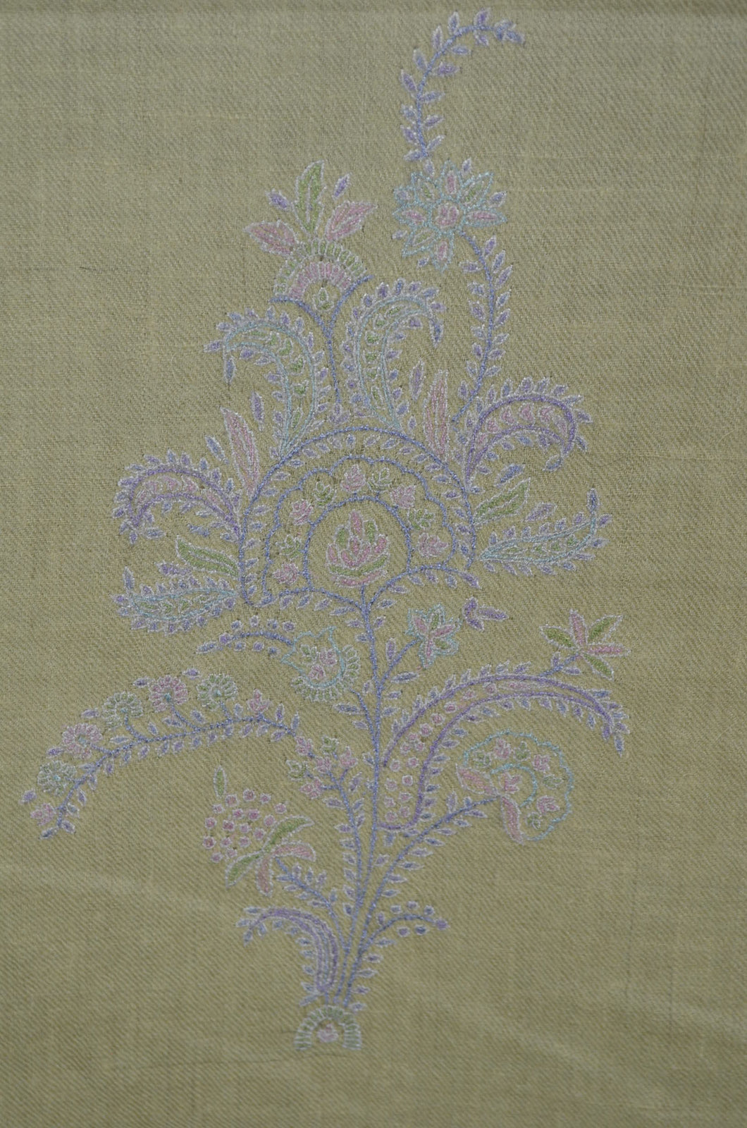 Lemon yellow Embroidery Pashmina Cashmere Shawl