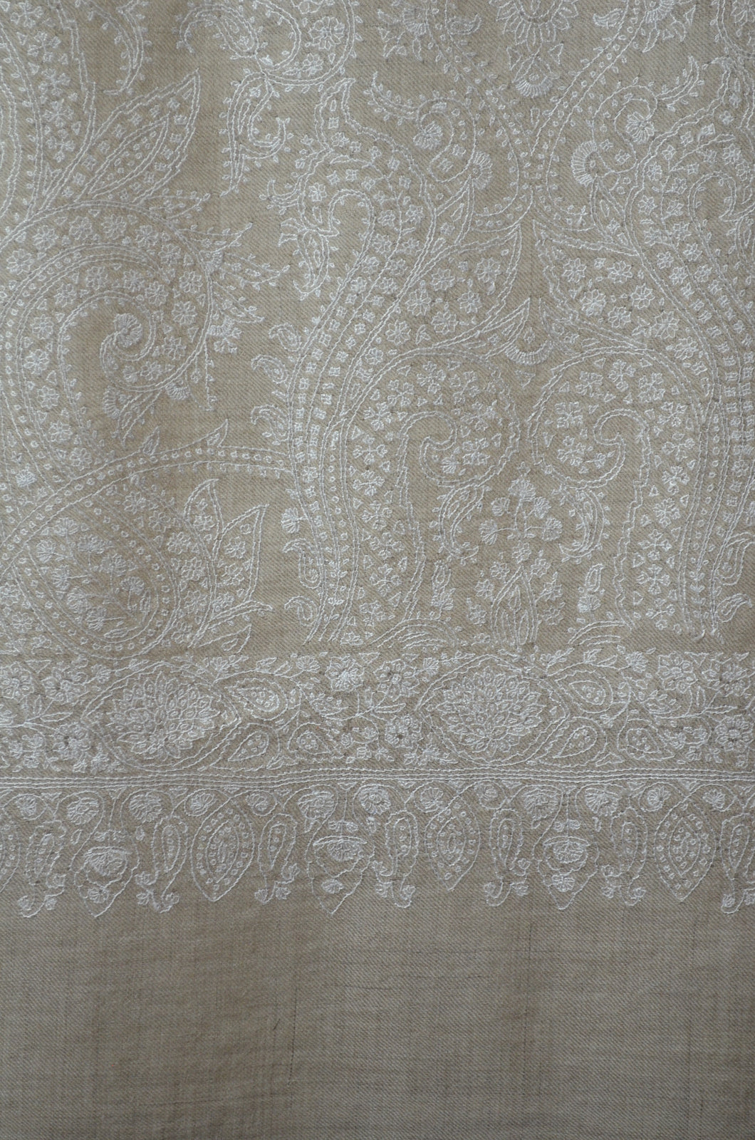 Un Dyed Jamawar Embroidery Pashmina Shawl