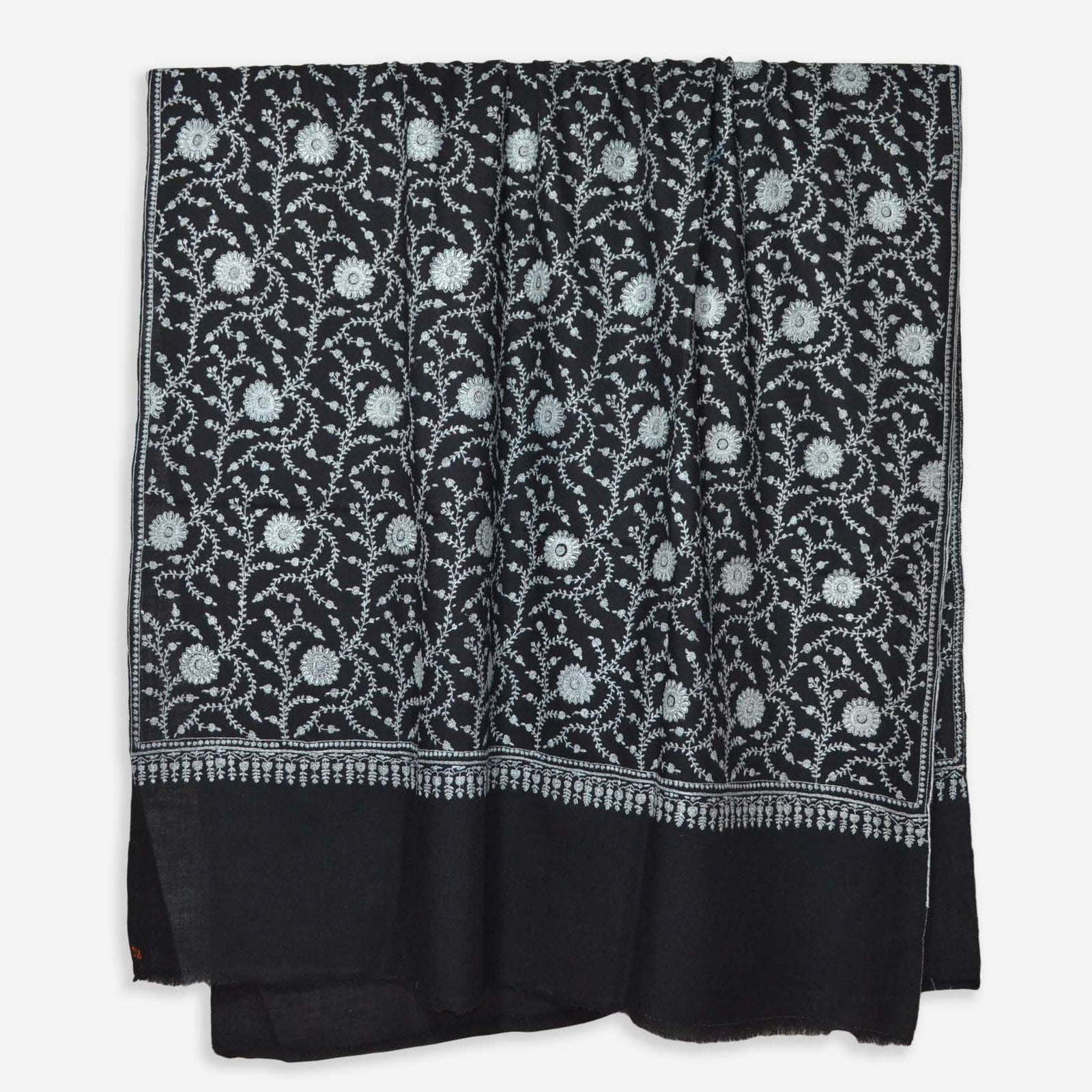 buy black jali embroidery cashmere pashmina shawl
