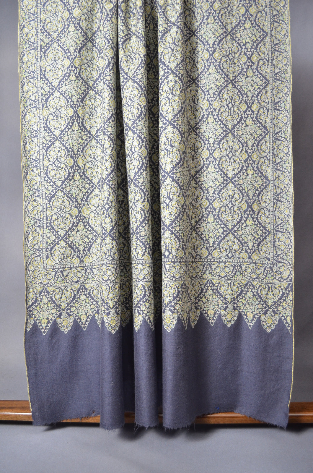 Grey Jamawar Embroidery Pashmina Shawl
