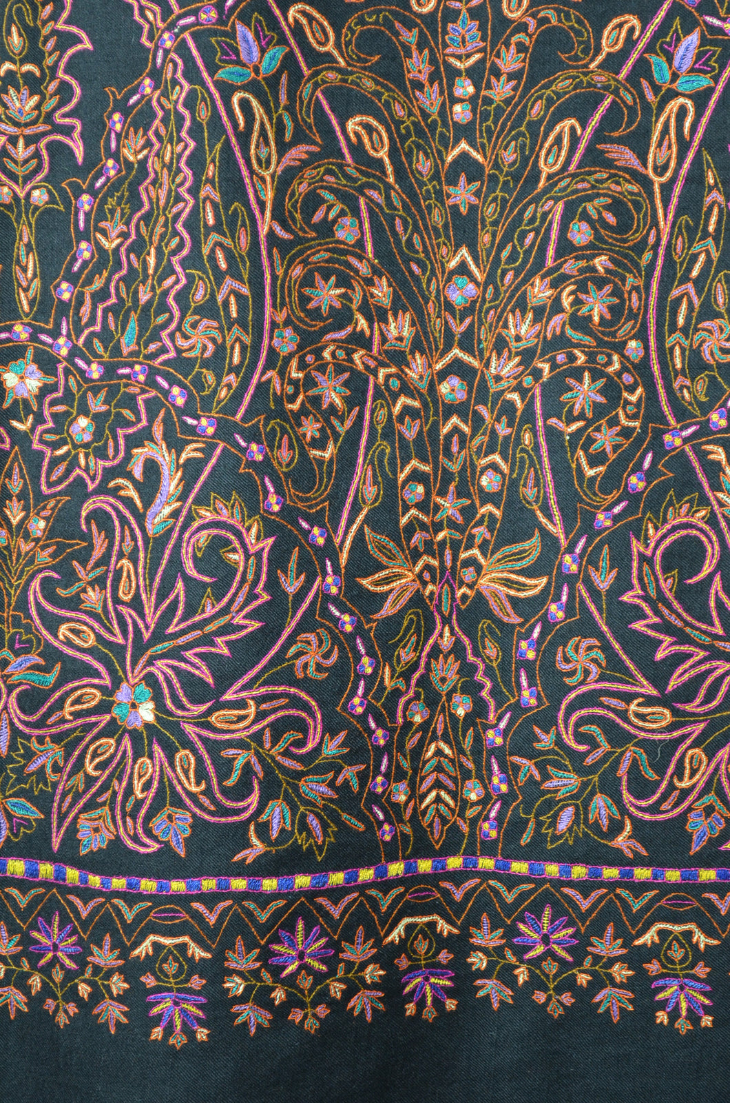 Black Jamawar Embroidery Pashmina Shawl