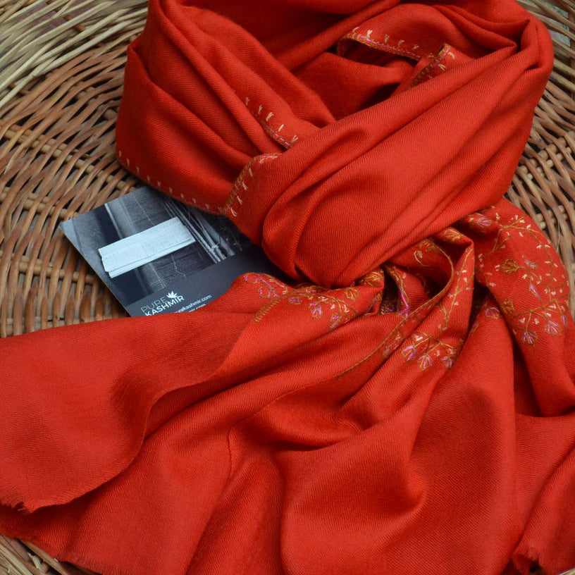 100% pure Merino woolen cashmere Kashmir embroidery scarf