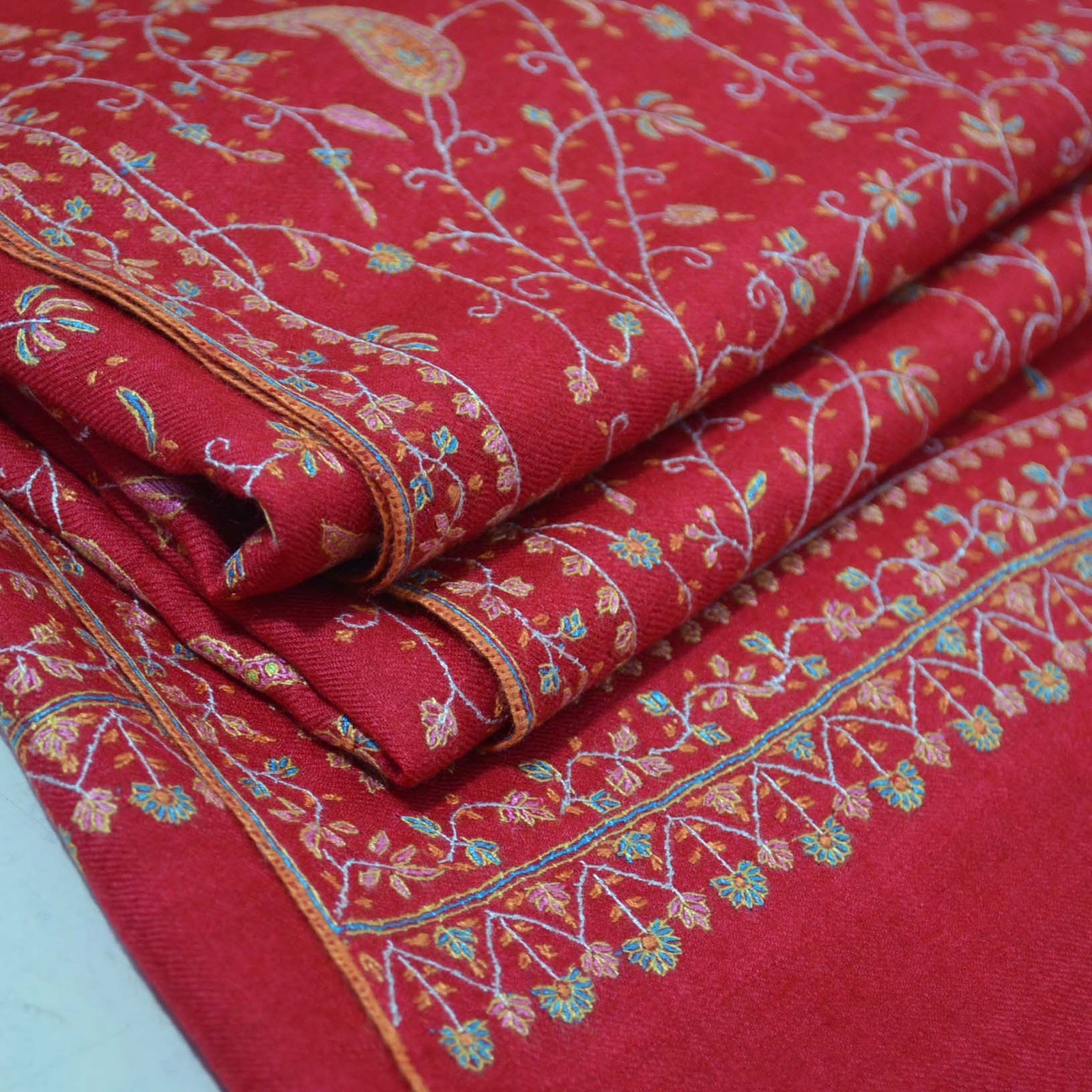Best quality fiber, "Pashmina" with beautiful embroidery all over the shawl