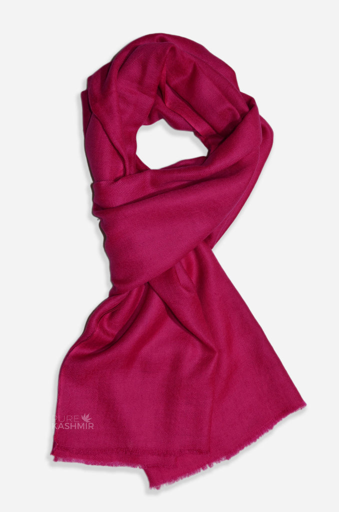 Beautifully light and scrumptiously soft "Magenta" Cashmere Scarf is hand woven from the highest grade of 100% pure Cashmere from Kashmir.