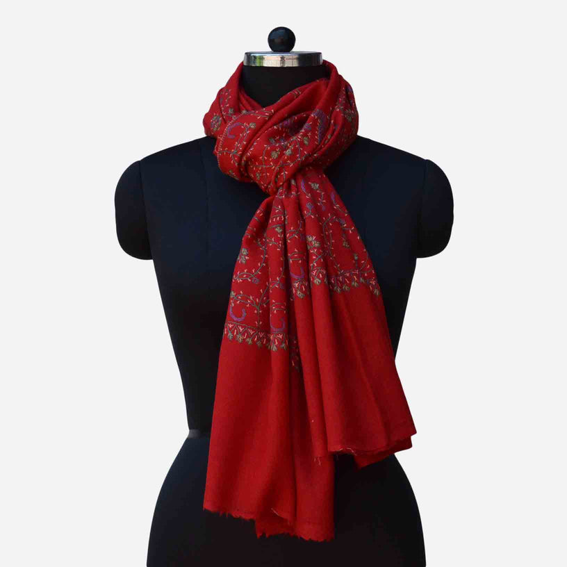 knotted cashmere merino woolen embroidery stole