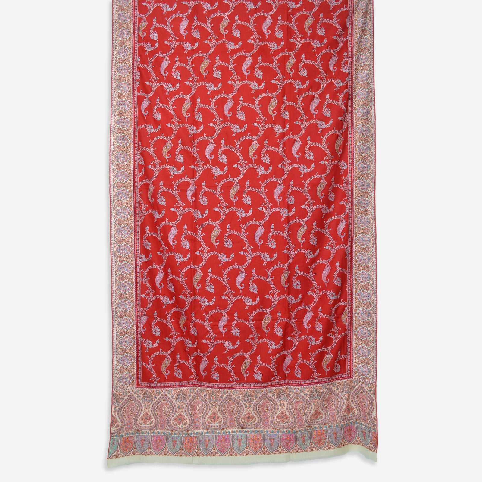 Red Cashmere Pashmina Jamawar Embroidery Shawl