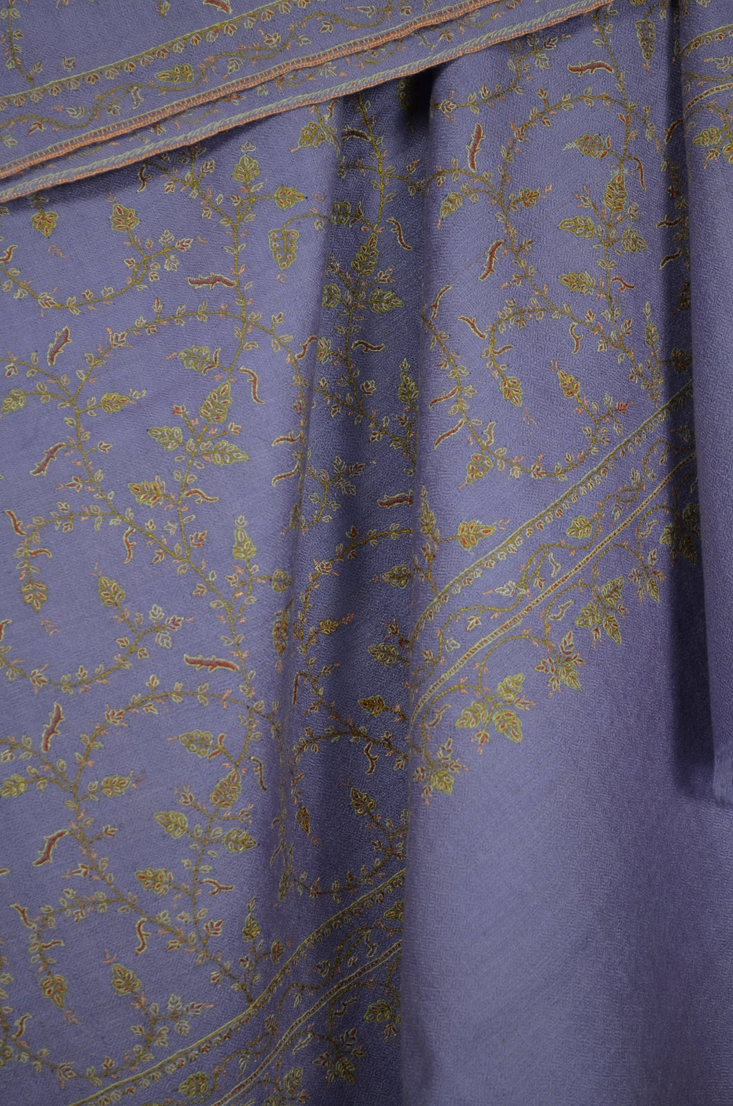 Lavender Jali Embroidery Pashmina Cashmere Shawl
