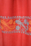 Red Sozni Embroidery Scarf
