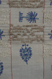 Ivory Base Blue Embroidery Cashmere Travel Wrap