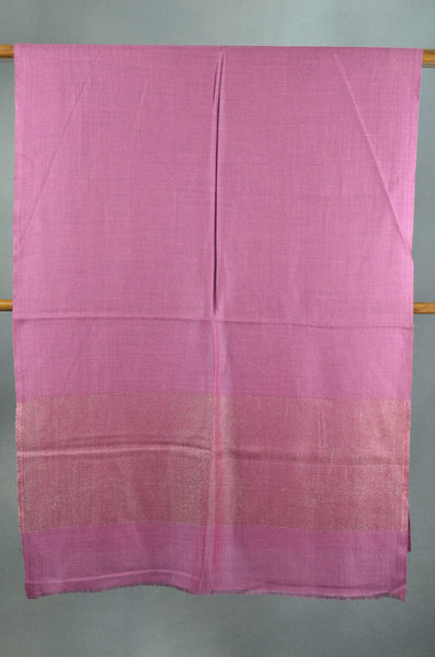 Border Pattern Pink Merino & Silk Scarf