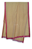 Four Side Pink Silk Border With Square Weave Pattern