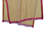 Four Side Pink Silk Border With Square Weave Pattern