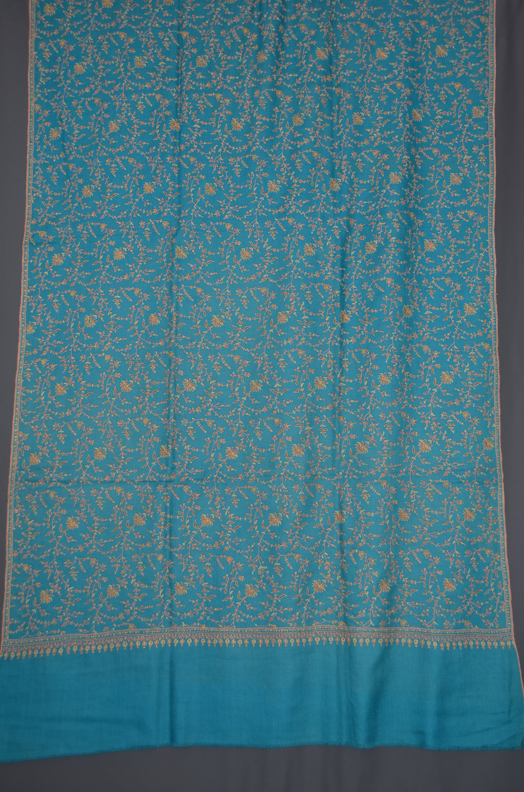 Blue Jali Embroidery Pashmina Cashmere Shawl