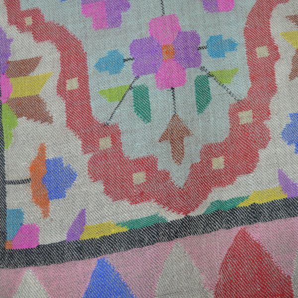 un dyed taupe kani jamawar pashmina shawl