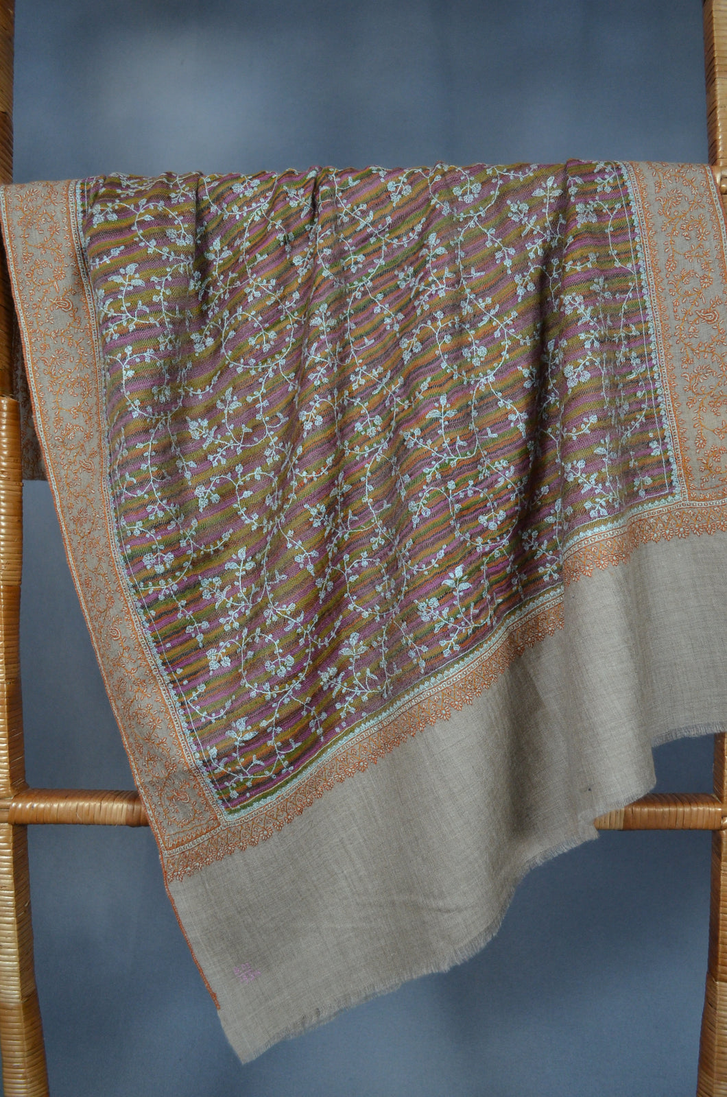 Khadi Jali Embroidery Cashmere Pashmina Scarf