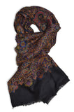 black jacquard kani jamawar wool scarf