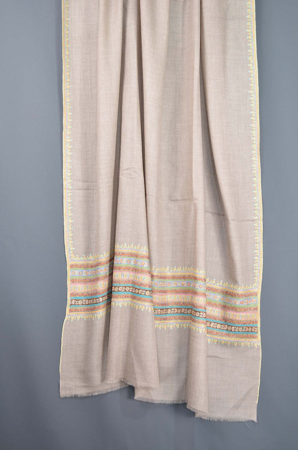 pure kashmiri pashmina border embroidery shawl