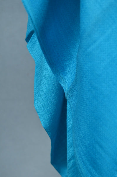 Extra-light weight Cyan Blue Color Merino Silk Scarf