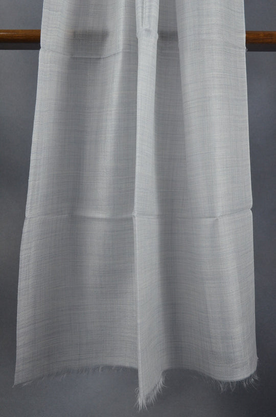 Extra-light weight Grey Color Merino Silk Scarf
