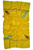 Yellow Sozni Embroidery Scarf