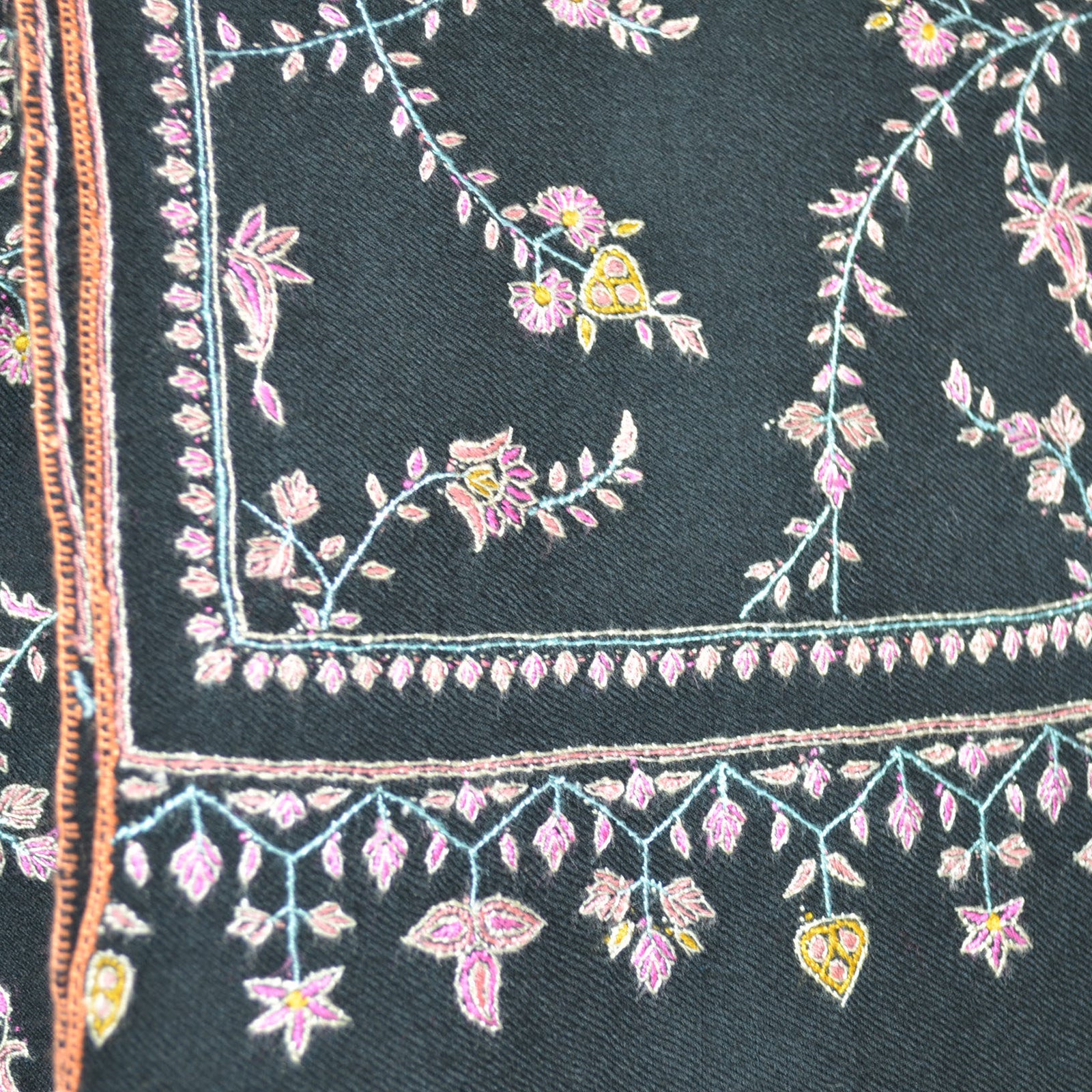 Black Jali Embroidery Pashmina Cashmere Shawl