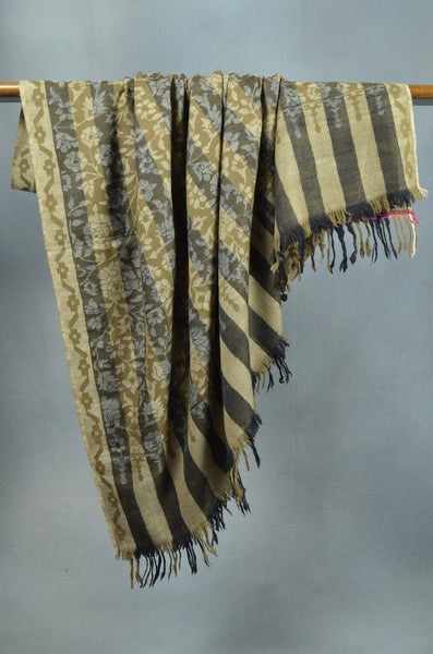 Striped Rose Kani Jamawar Pashmina Shawl