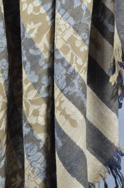 Striped Rose Kani Jamawar Pashmina Shawl