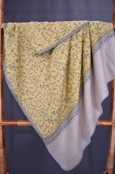 Jali Embroidery Cashmere Pashmina Shawl 