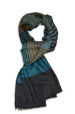 muti striped merino silk scarf | pure kashmir