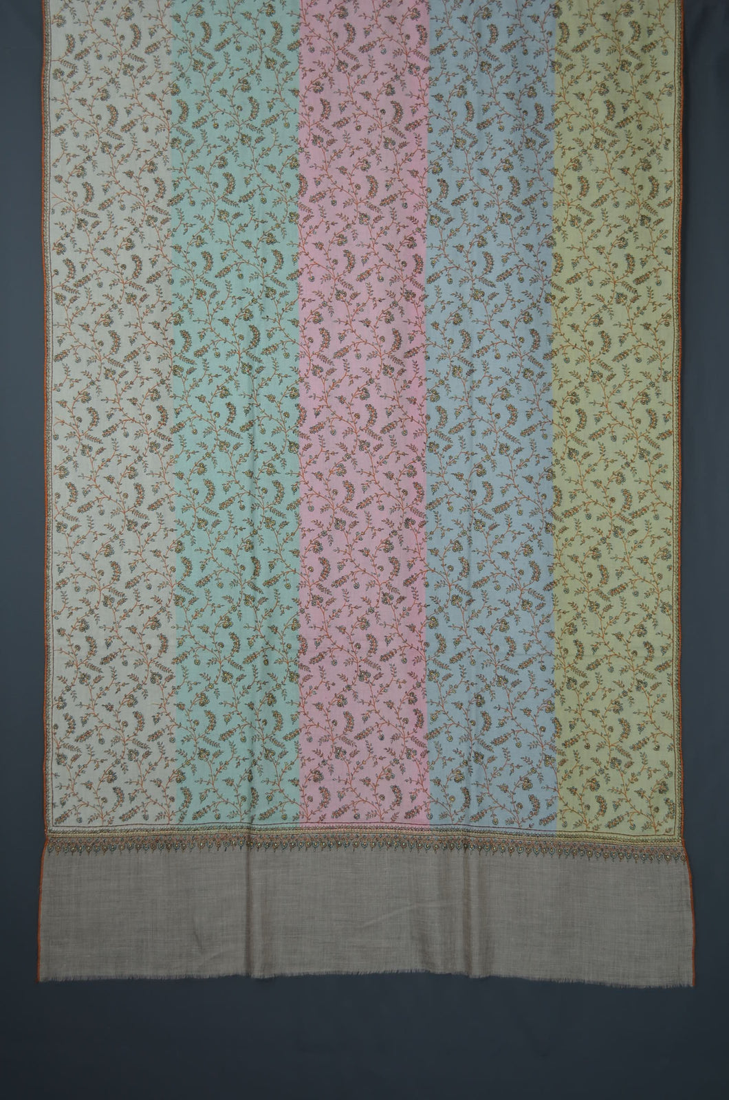 Multi color designer jali embroidery pashmina shawl