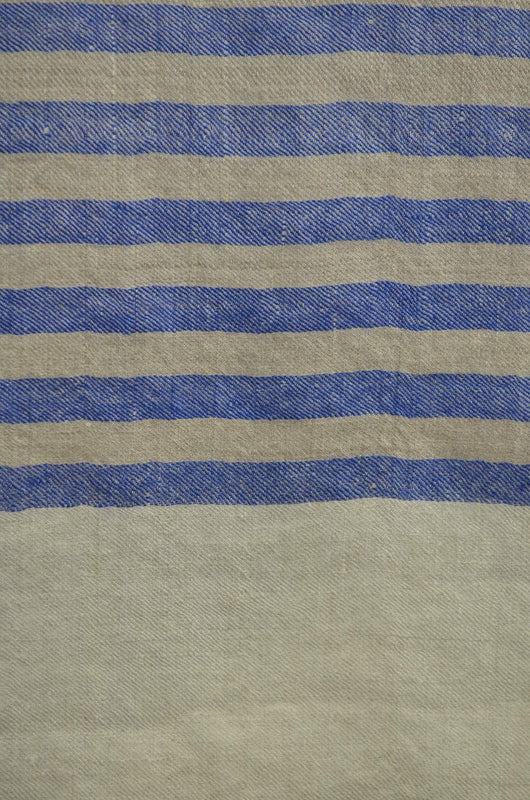Blue Stripe Handwoven Cashmere Pashmina Scarf