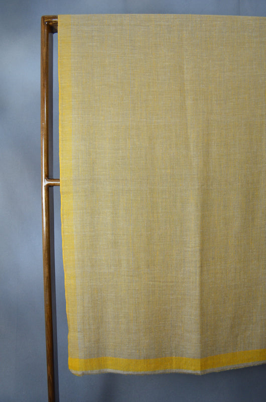 Yellow and Natural Handwoven Cashmere Pashmina Scarf