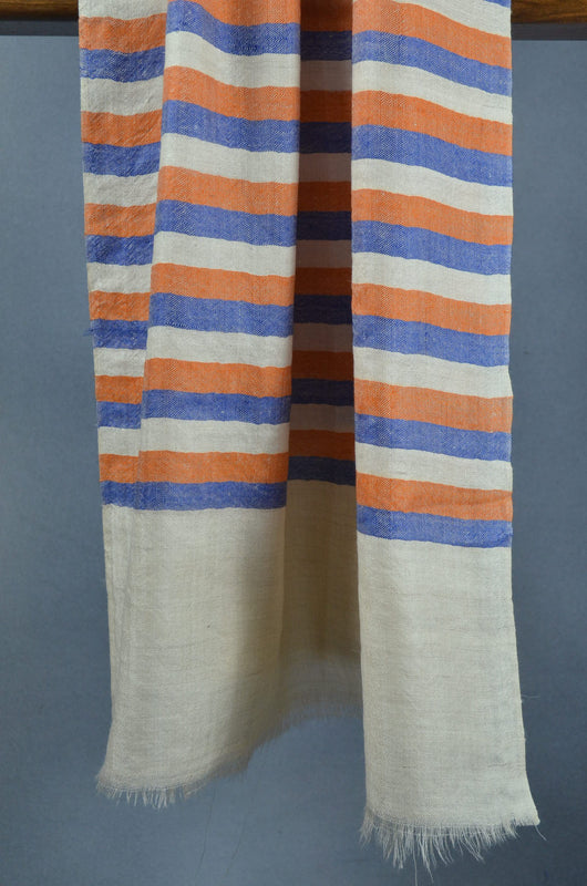Multi Color Stripe Handwoven Cashmere Pashmina Scarf