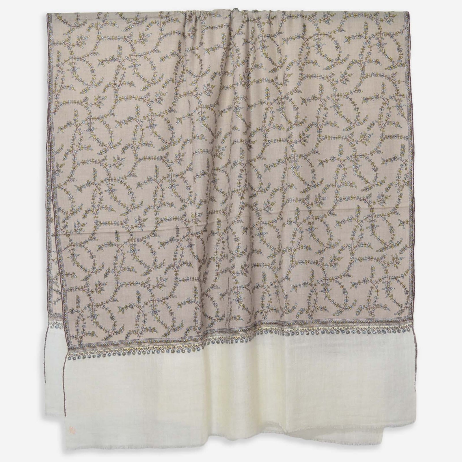 dual tone jali embroidery pashmina shawl